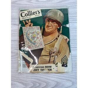 Vintage Collier’s Magazine Feb 20 1943 WWII Soldier Valentine Cover Classic Ads